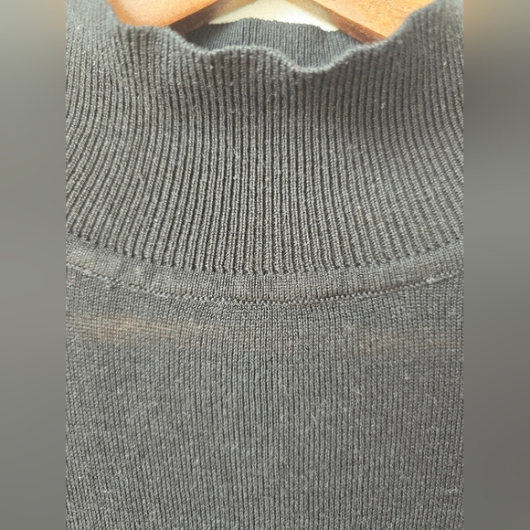 Zara Mockneck Fine Knit Classic Black Sweater Top Long Sleeve Size M - Picture 6 of 7